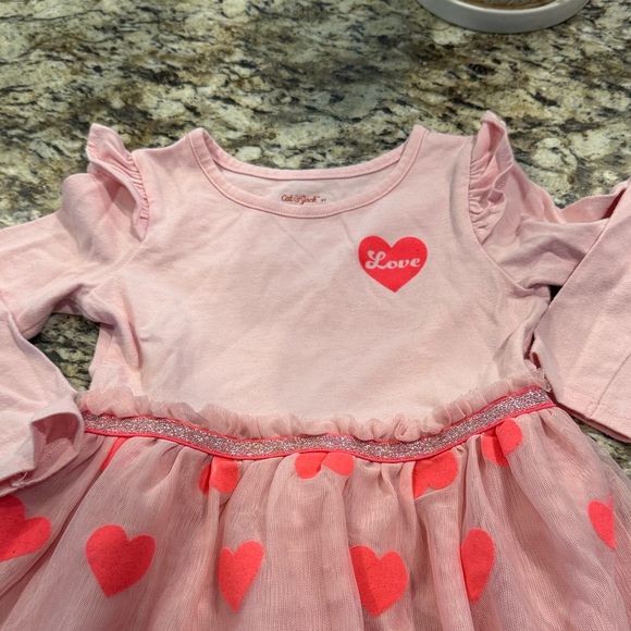 Cat & Jack Pink Valentine Dress with Heart Accents - Picture 3 of 4